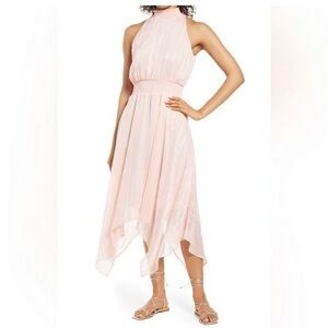 Sharagano Light Pink Blush Asymmetrical Hemline Dress Size 12 Dancecore Ballet